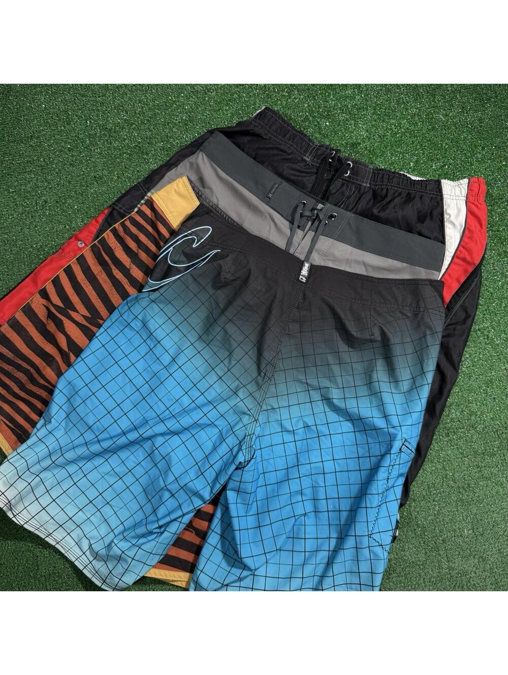 Y2K Board Shorts Lot Volcom Hurley O’Neill Globe Swim Mens 33 34 L Surf Skate
